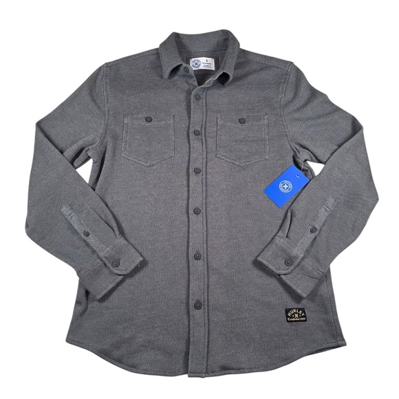 Hurley Other - Hurley Blue Skies Ultra Soft Gray Long Sleeve Button Down Shirt- Men's Sz S NWT